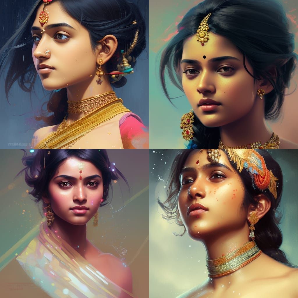 South Indian girl - AI Generated Artwork - NightCafe Creator