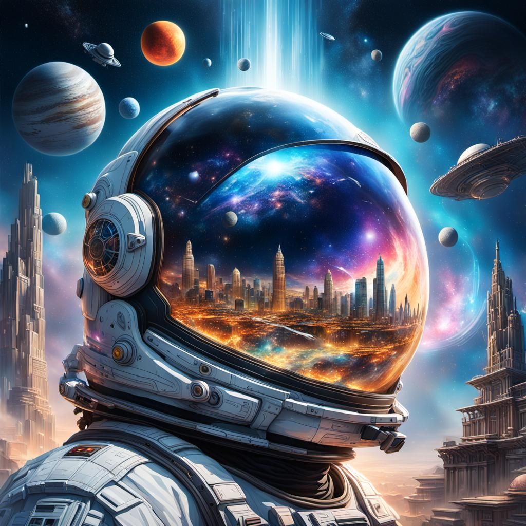 A massive astronaut helmet  by @JS_CreativeLab