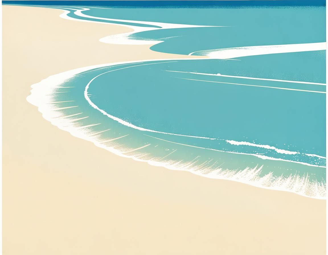 Beach minimalist screen print