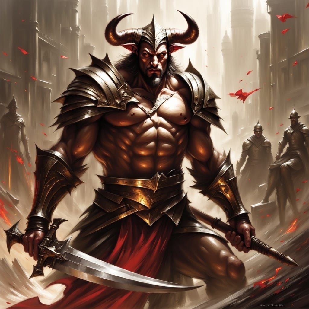  <lora:The Swanland Flux:1.0> An intimidating warrior