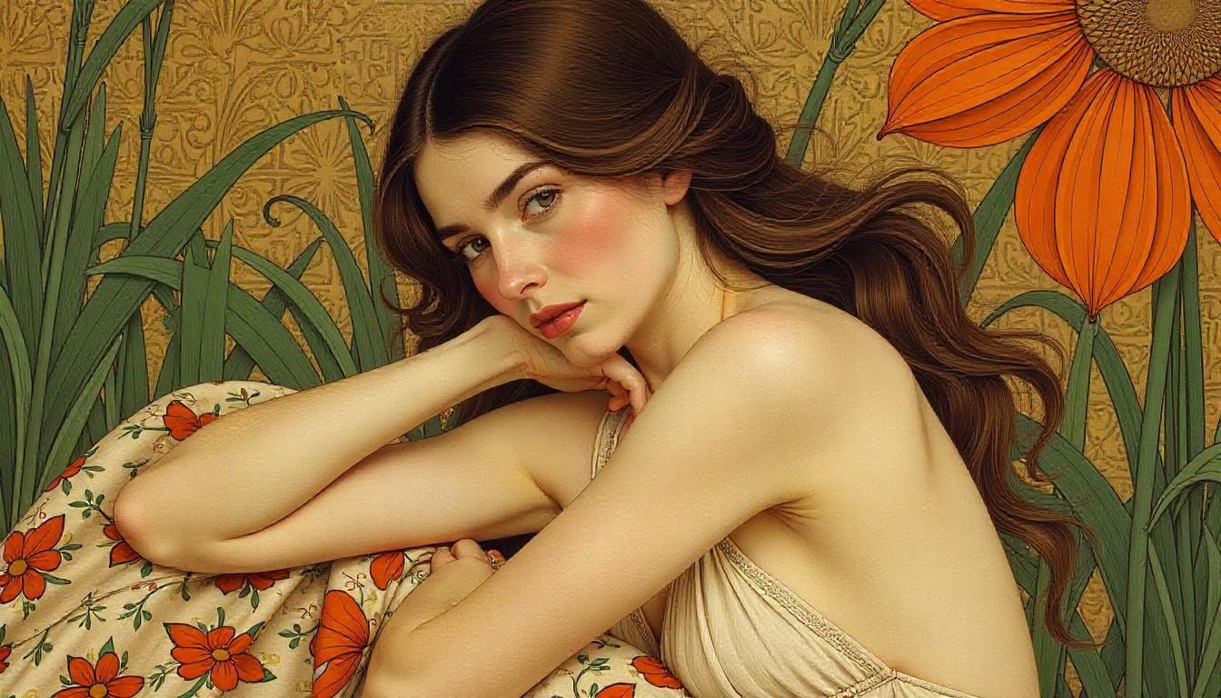 In The Style Of Alphonse Mucha