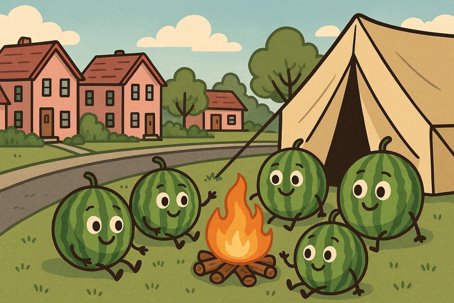 Pink Houses by Melon Camp