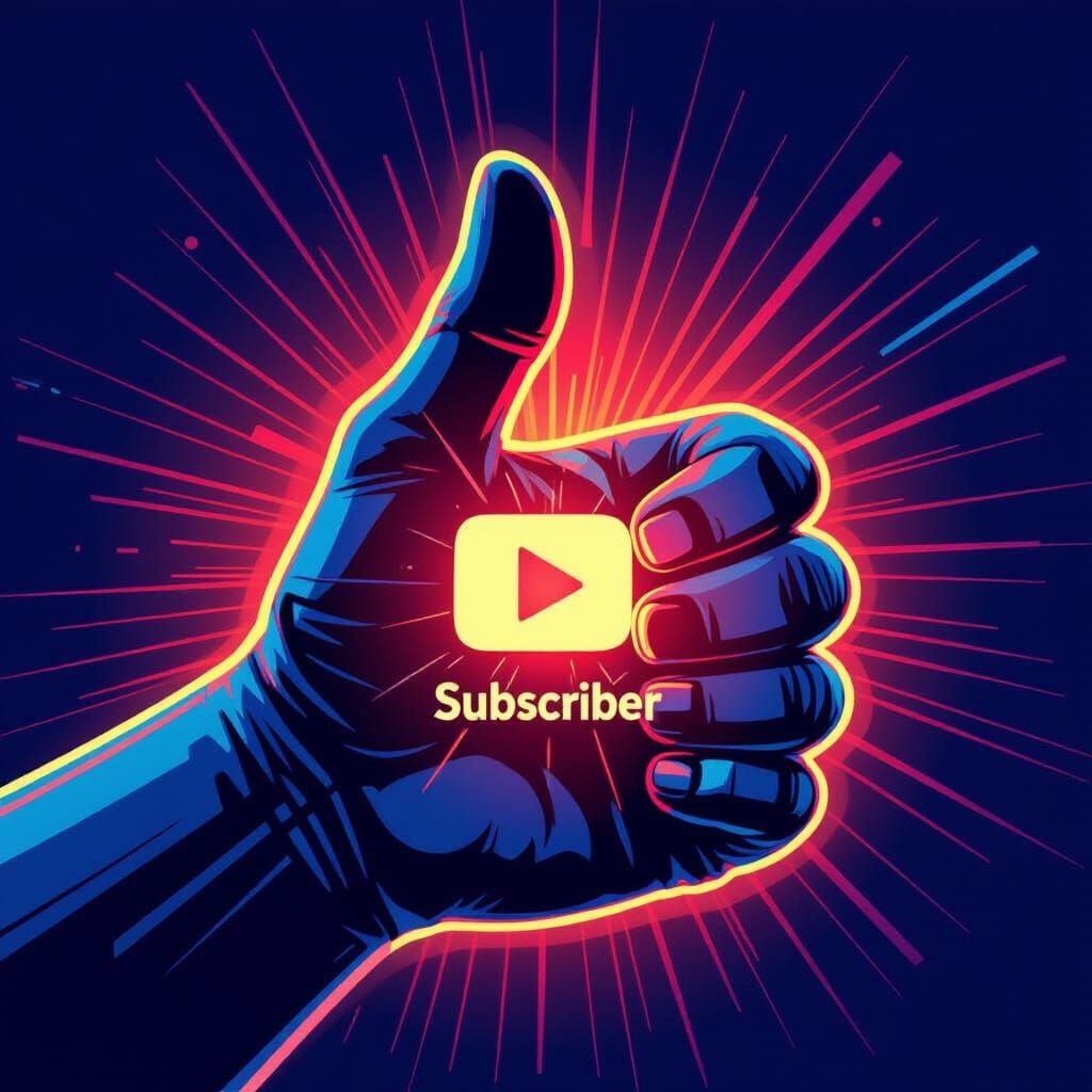 Thumb Up Double Exposure With Subscribe Icon