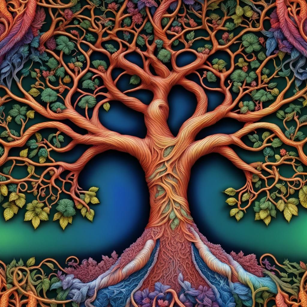 TREE OF LIFE - COLORFUL - AI Generated Artwork - NightCafe Creator