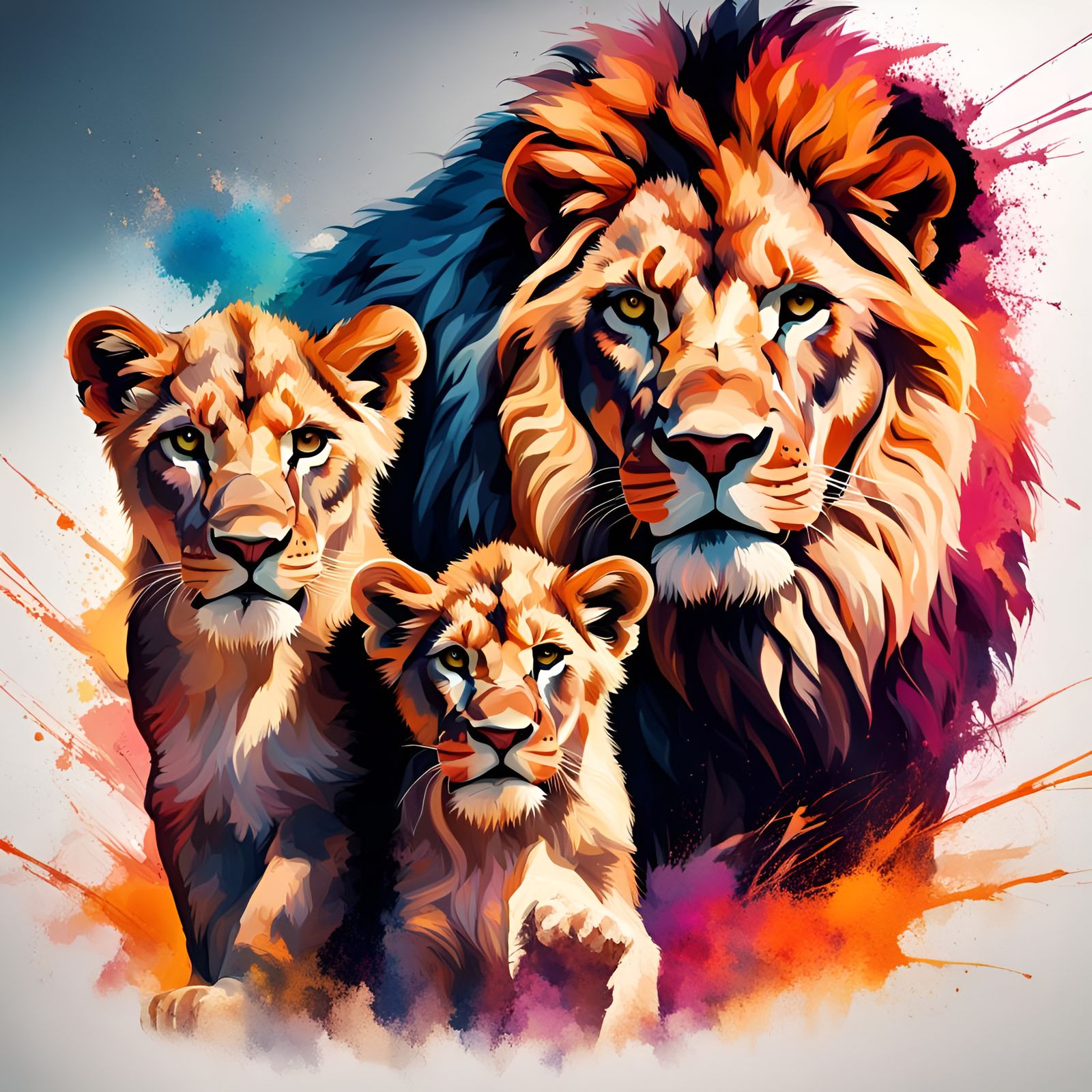lion family  by @MOT
