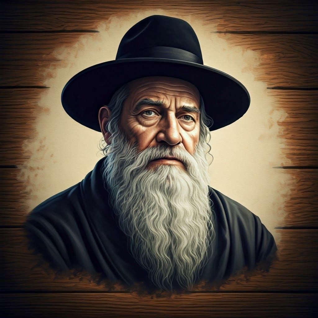 Pencil Drawing of Revered Rabbi in Fantasy Art Style