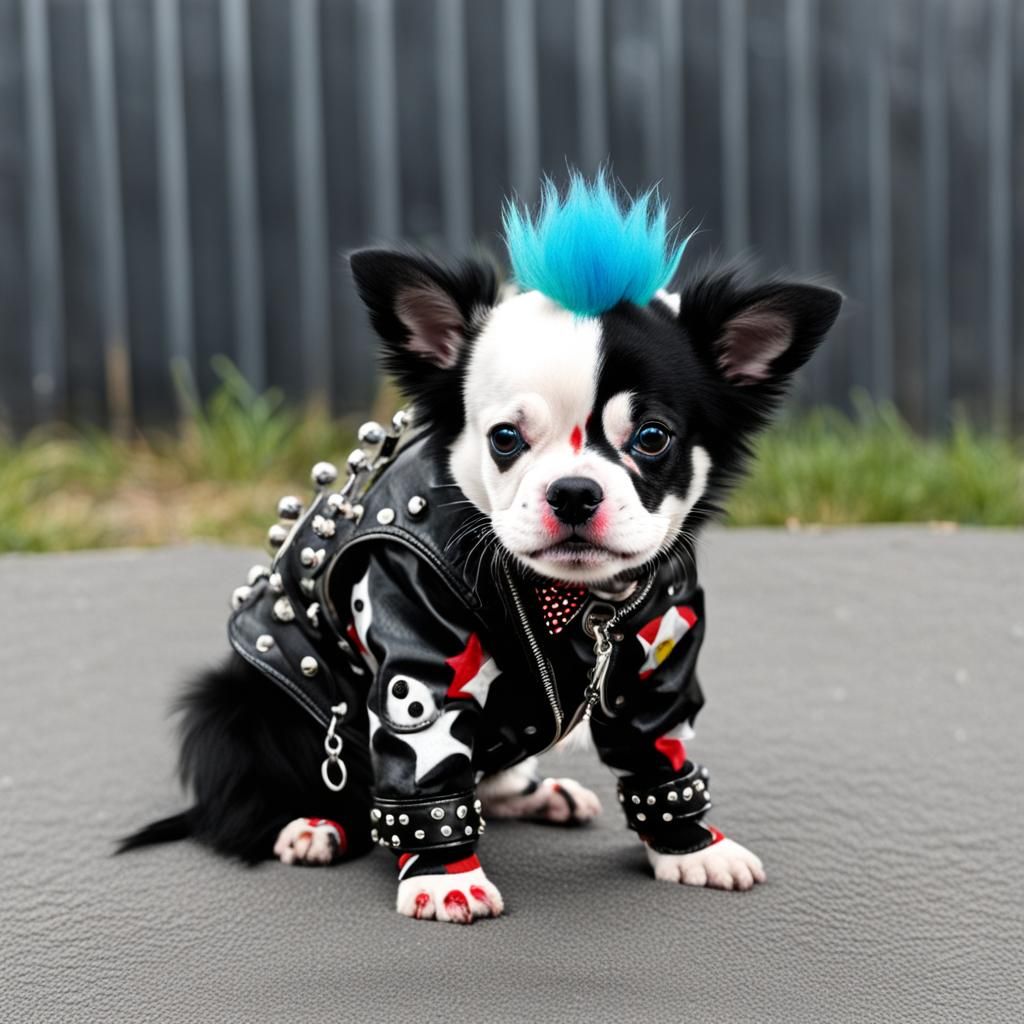 Punk Clown Puppy - AI Generated Artwork - NightCafe Creator