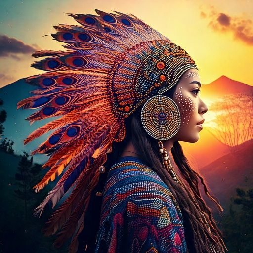 Artistic Rendering of Woman Native