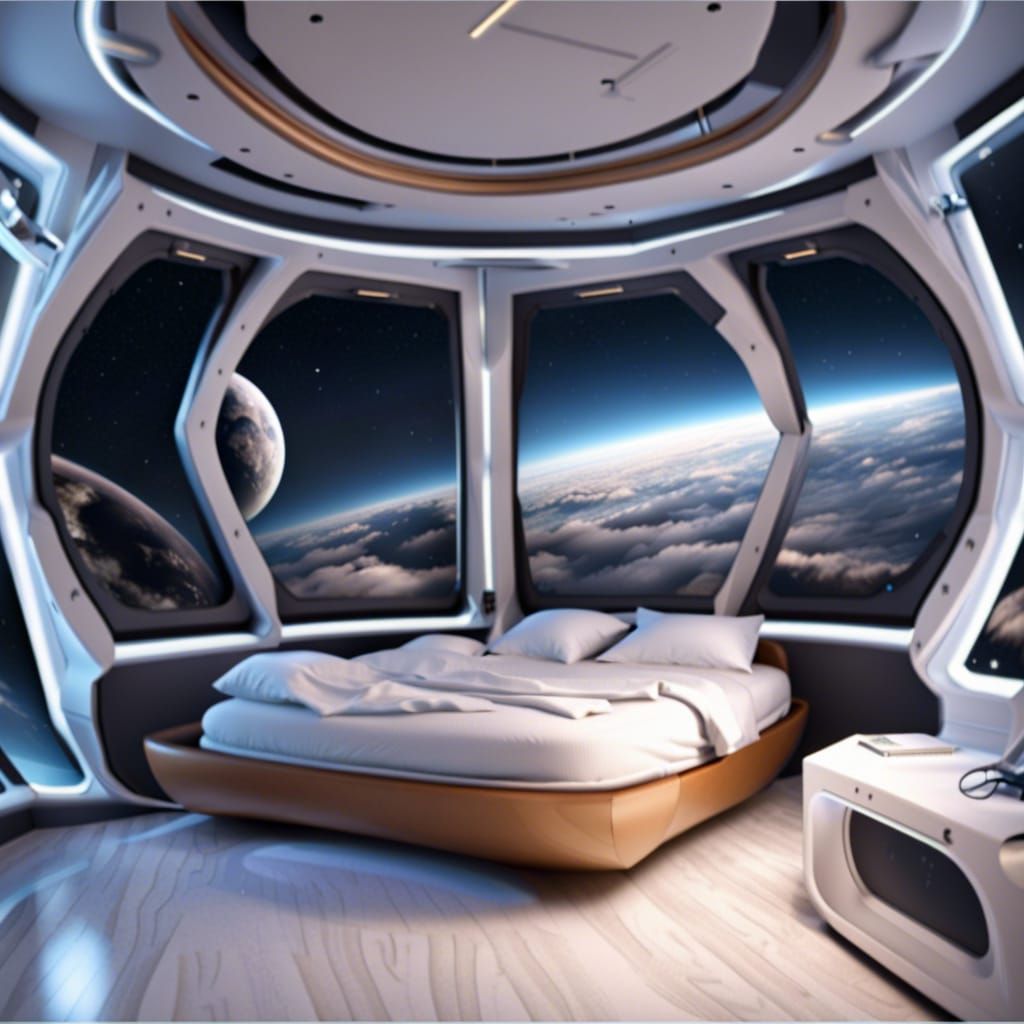 Dream bedroom in space