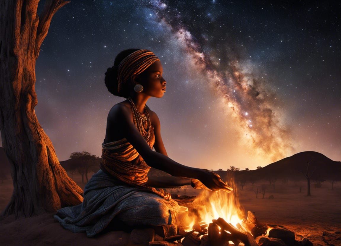 The Girl Who Made The Stars, an African Xam Abathwa tribal tale  by @Sean Wanderer