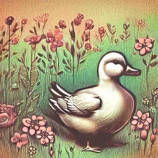 <lora:Vintage Sketch DS8:1.0> <lora:Vintage sketch SD:1.0> A duck walking through a field of pastel accented flowers.

Sketch art. Vintage....