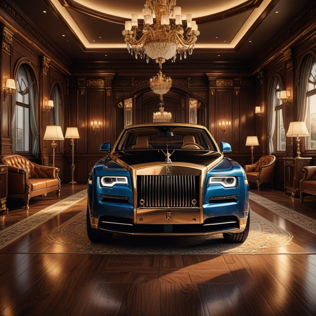 Regal Rolls Royce Luxury Carriage in Golden Opulence