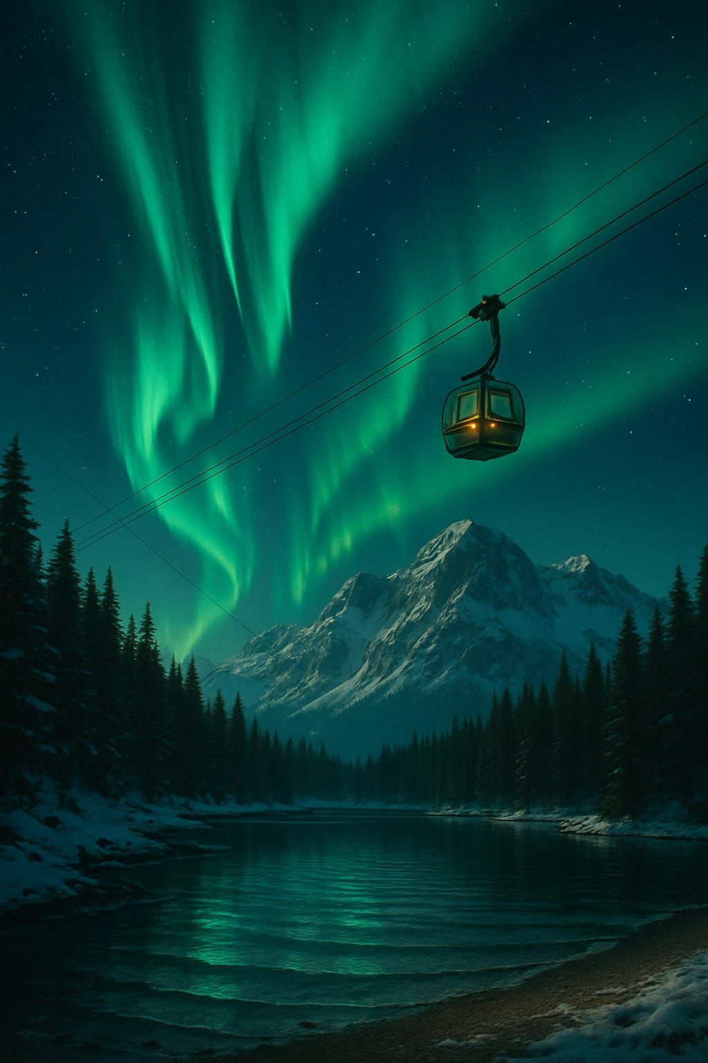 Cable car in the mountains