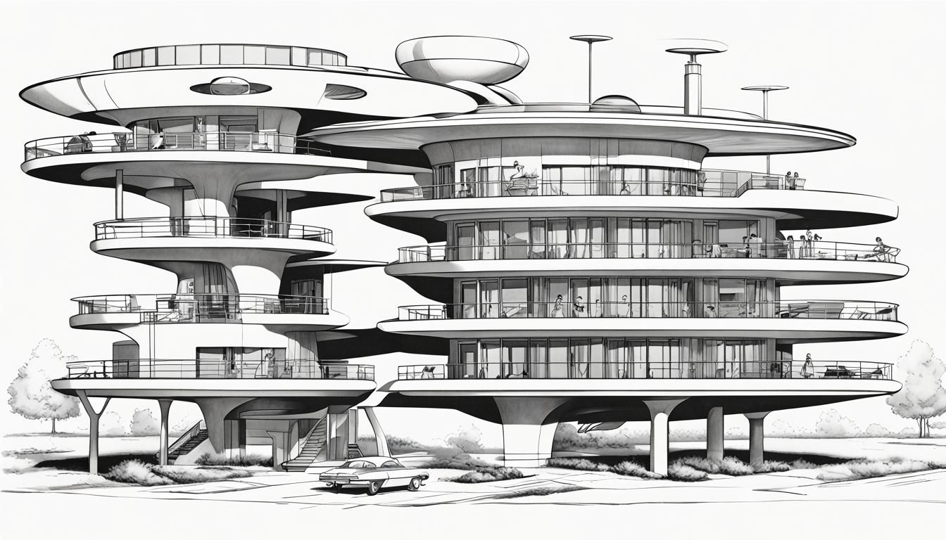 modern apartment building, unique, attractive,  appealing an...