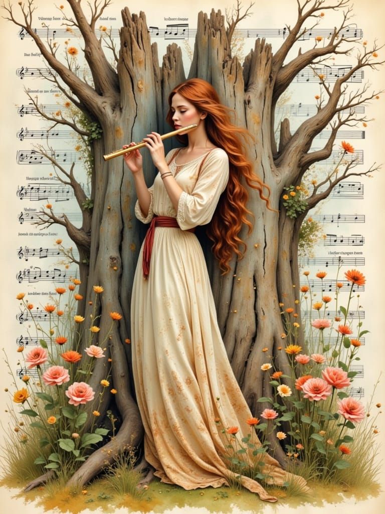 Bohemian Flautist in the Forest