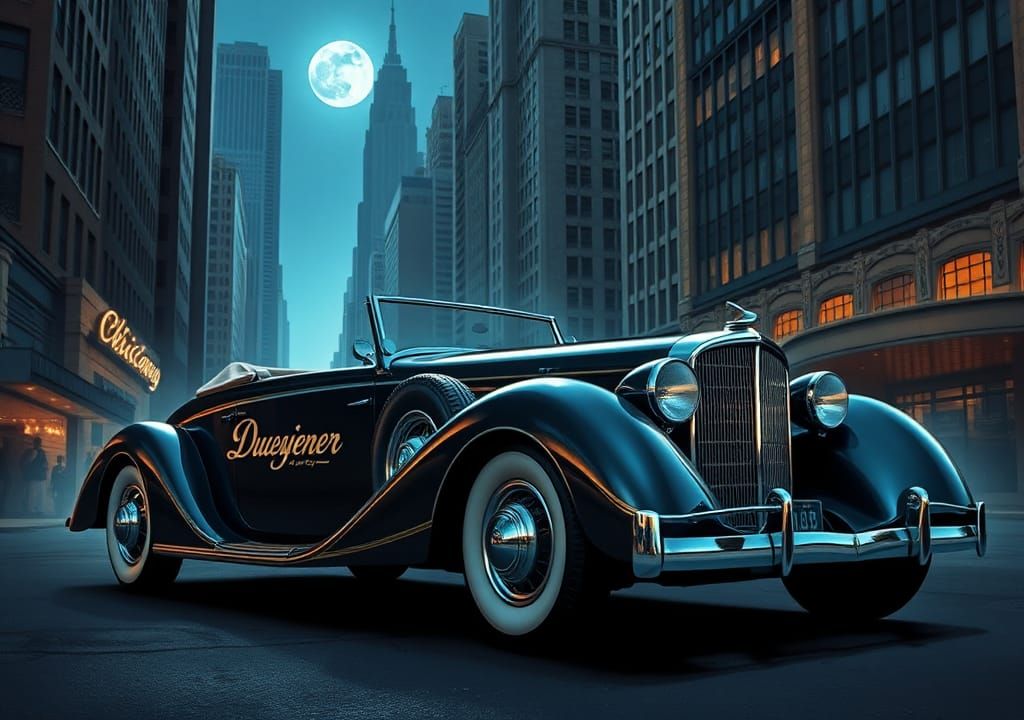 Once in a Blue Moon, A Classic  Duesenberg at a Chicago Stre...