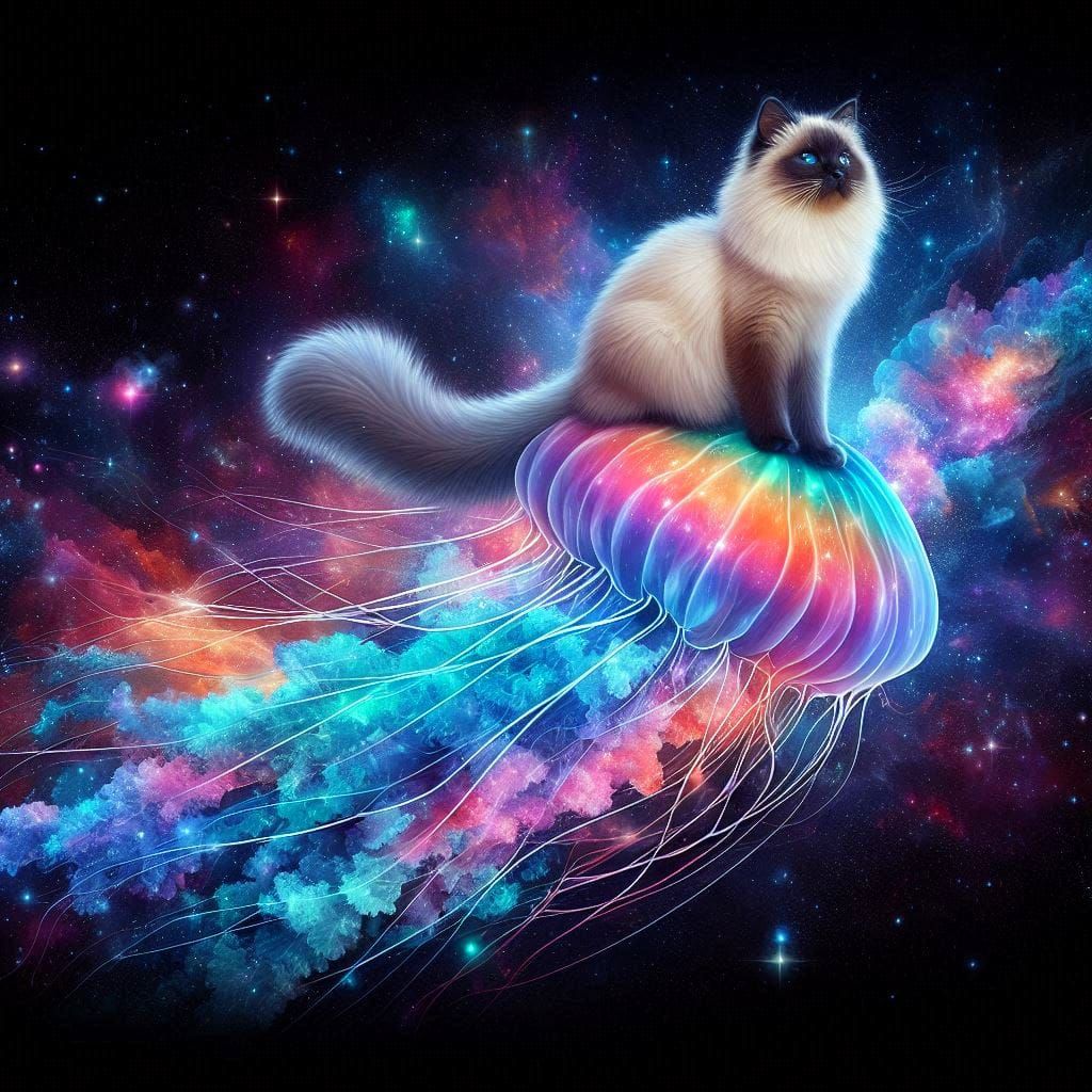 Jellyfish and cat