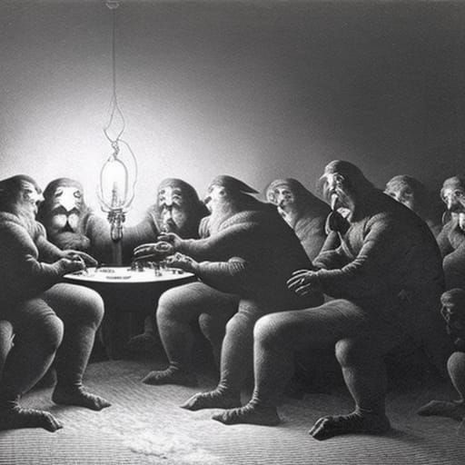 Trolls Play Poker: A Nightmarish Illustration