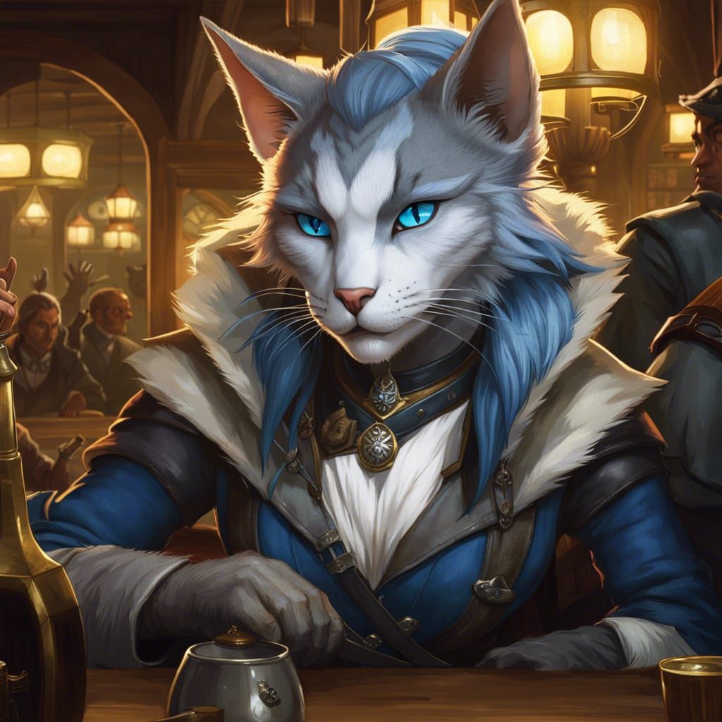 Male tabaxi rogue collecting info
