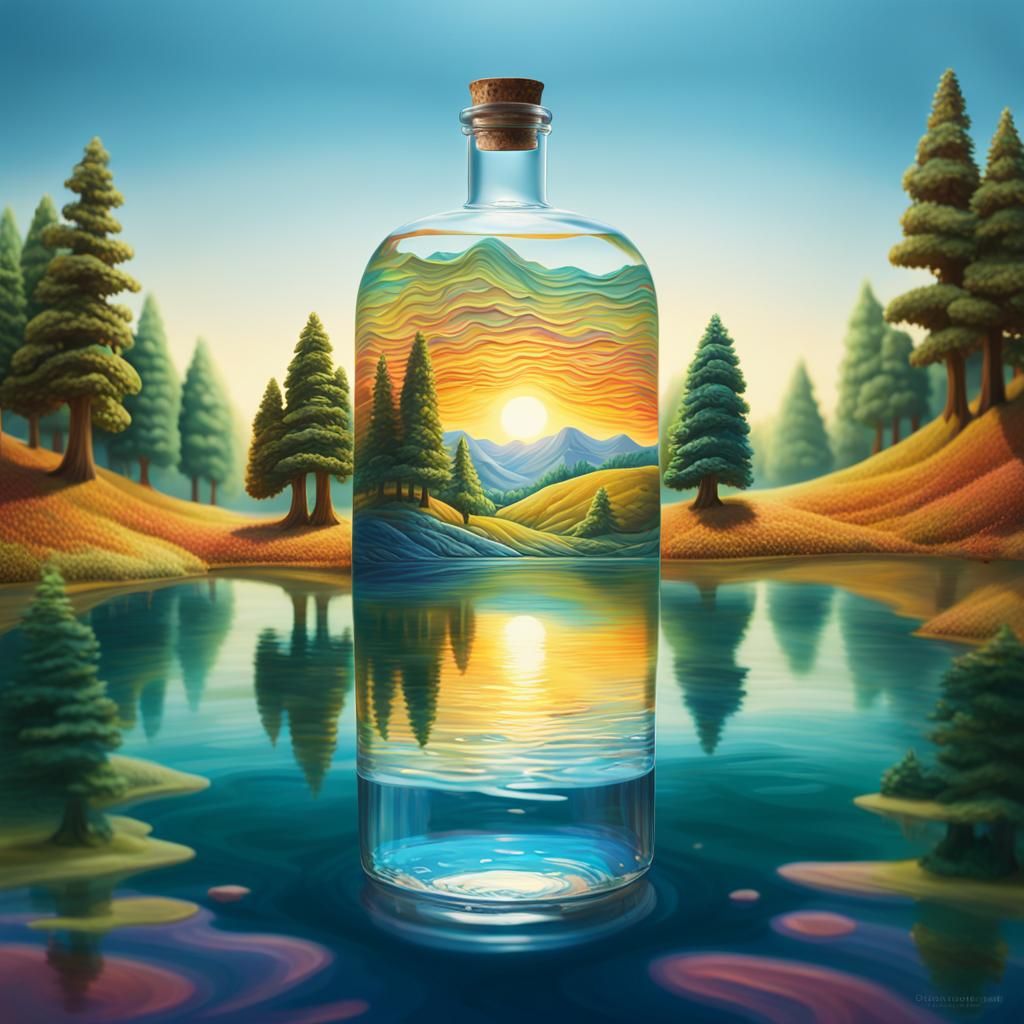 Miniature World in a Bottle: Art Nouveau Fantasy