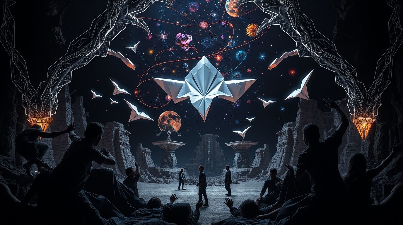 Celestial origami masters folding reality planes