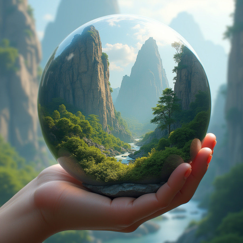 Fantasy Landscape Orb: Digital Matte Painting