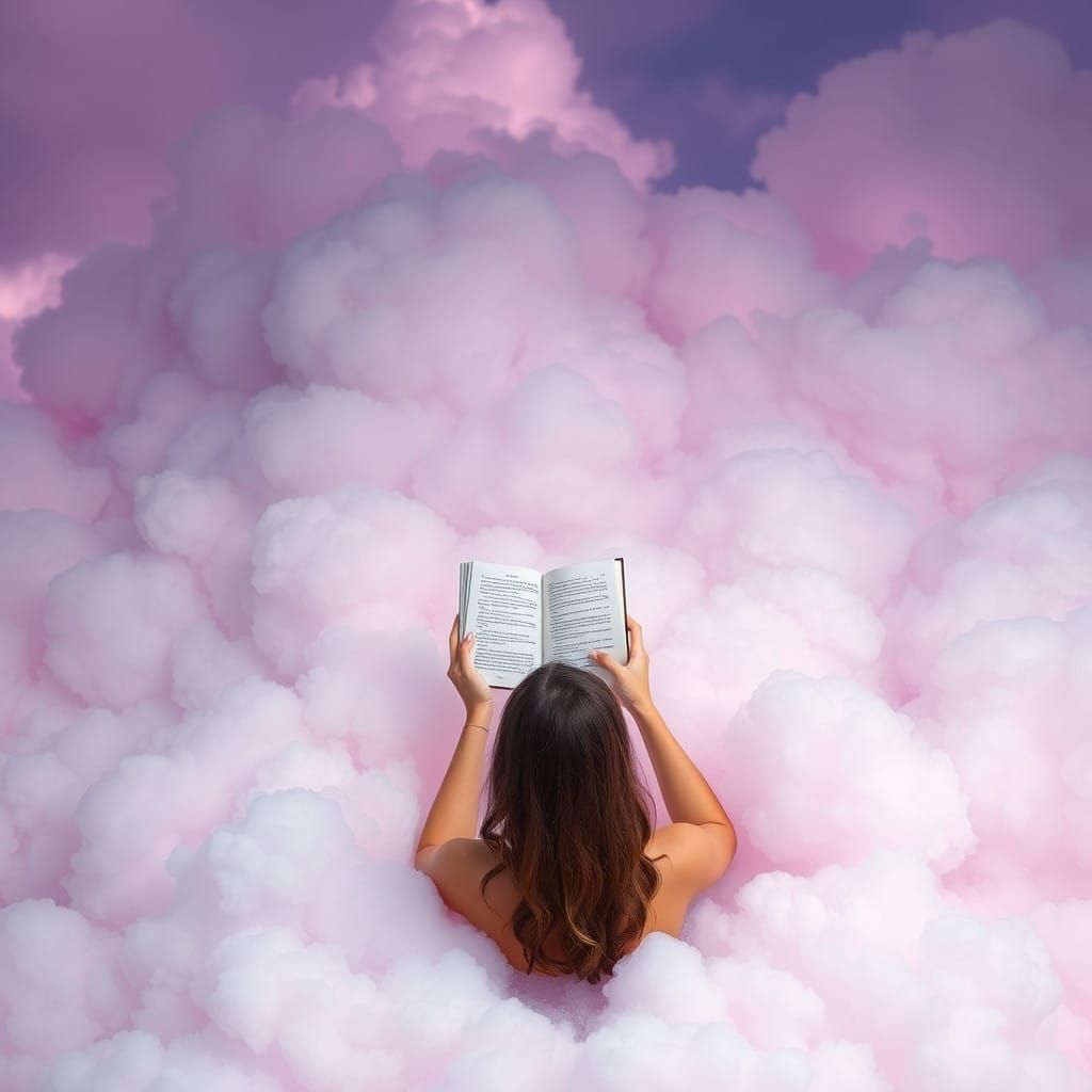 Dreamy Bathing Beauty in Whimsical Cloudscape