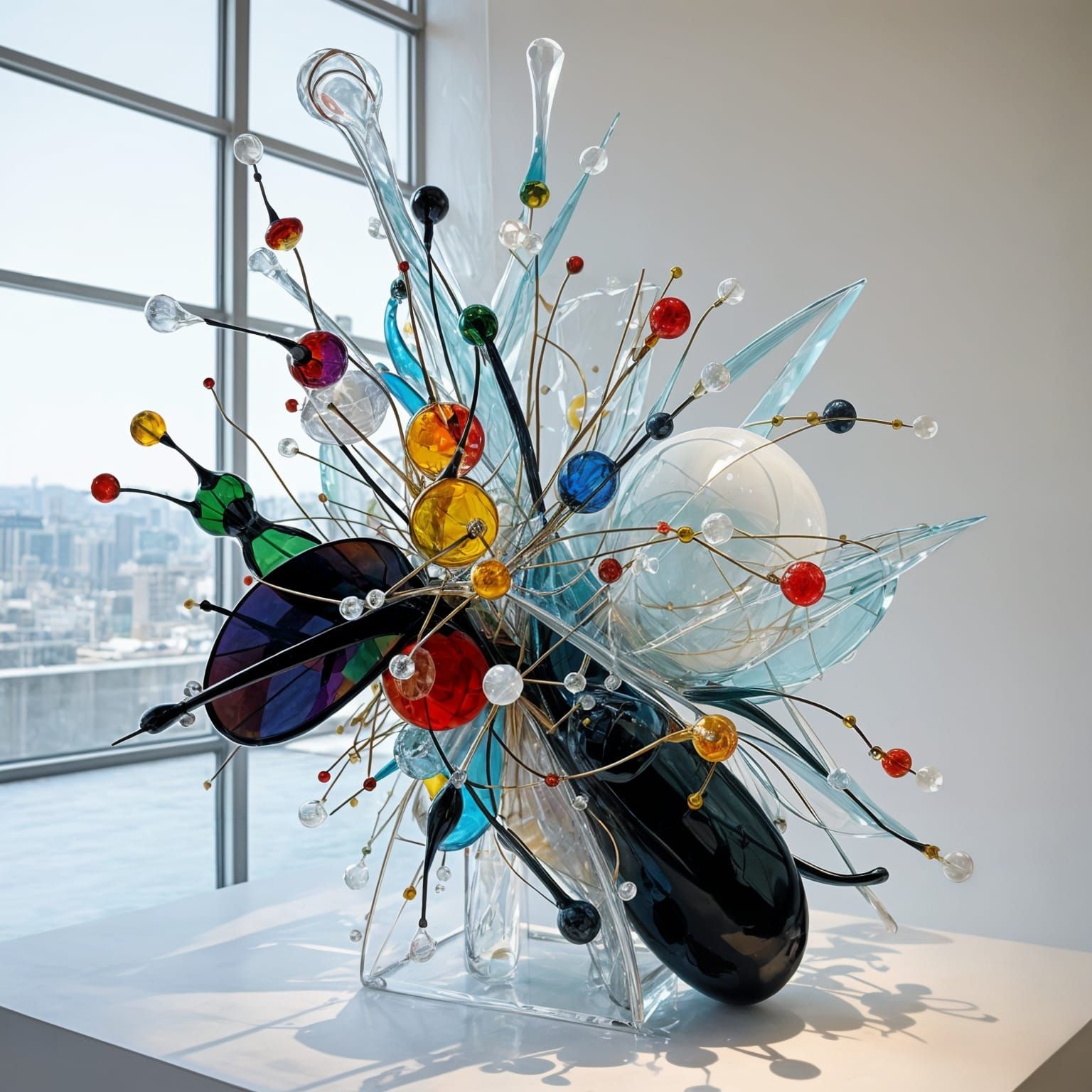 Abstract Glass Sculpture  by @Coding Teacher Muc