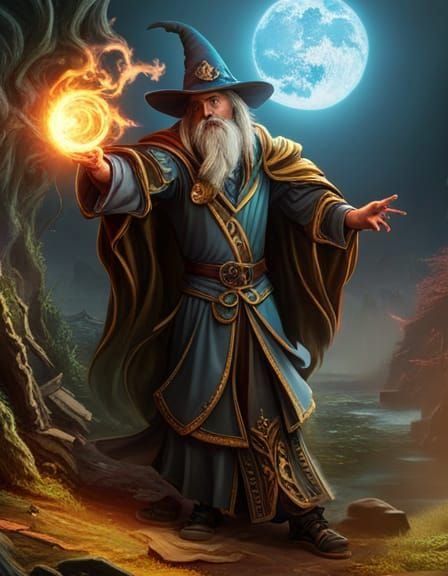 Wizard Casting A Spell - Ai Generated Artwork - Nightcafe Creator