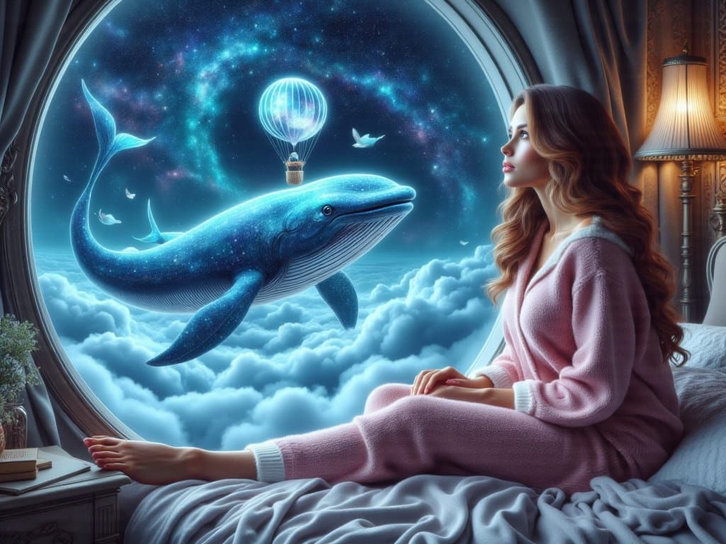 <lora:FiosWindowMagic:1.0> Kiera and the Cosmic Whale