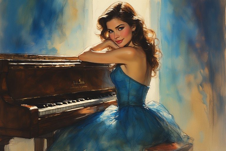 girl at piano