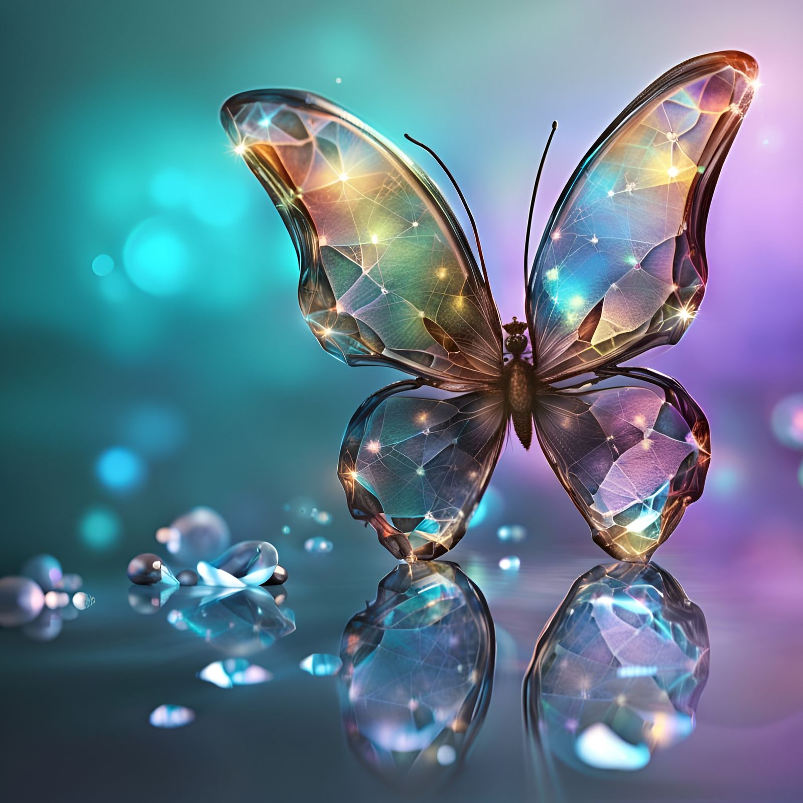 Crystal Butterfly - AI Generated Artwork - NightCafe Creator