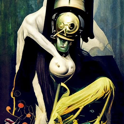 Human minion, Gerald Brom, (synthetism, psychedelic art)