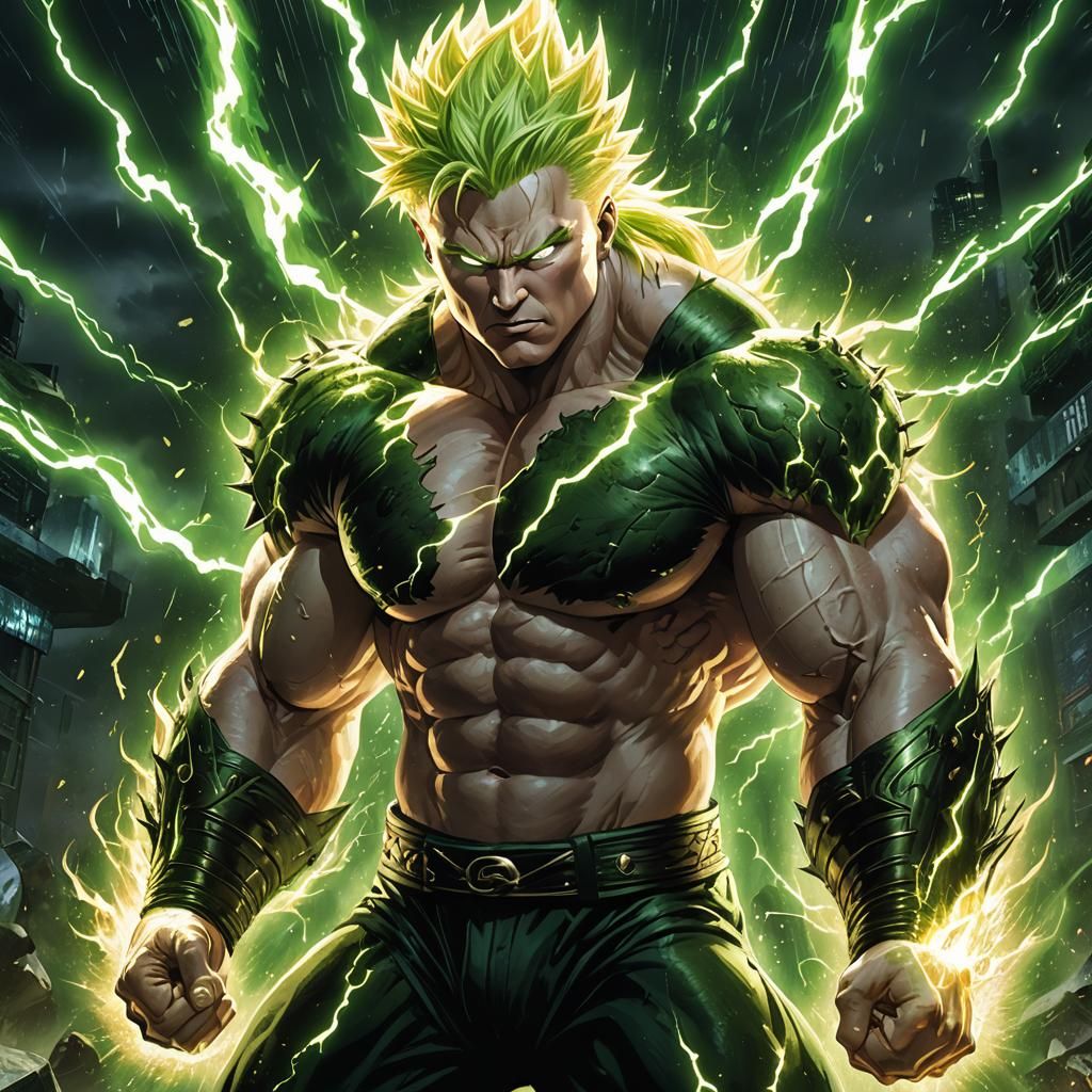 Legendary Super Saiyan Brock Lesnar Comic style