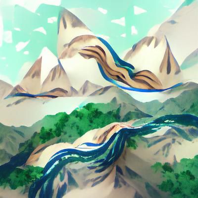 Mountains and a river