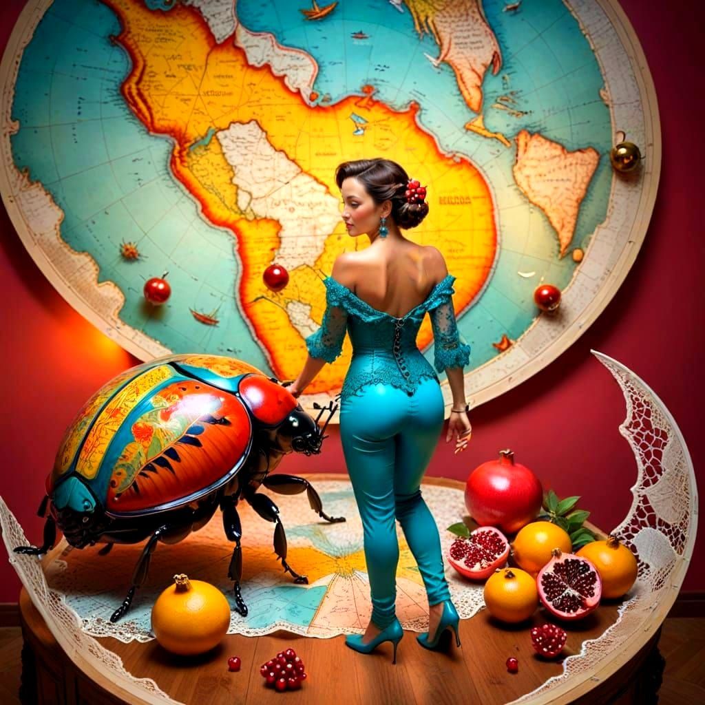 Enchanting Surreal Portrait of a Happy Lady