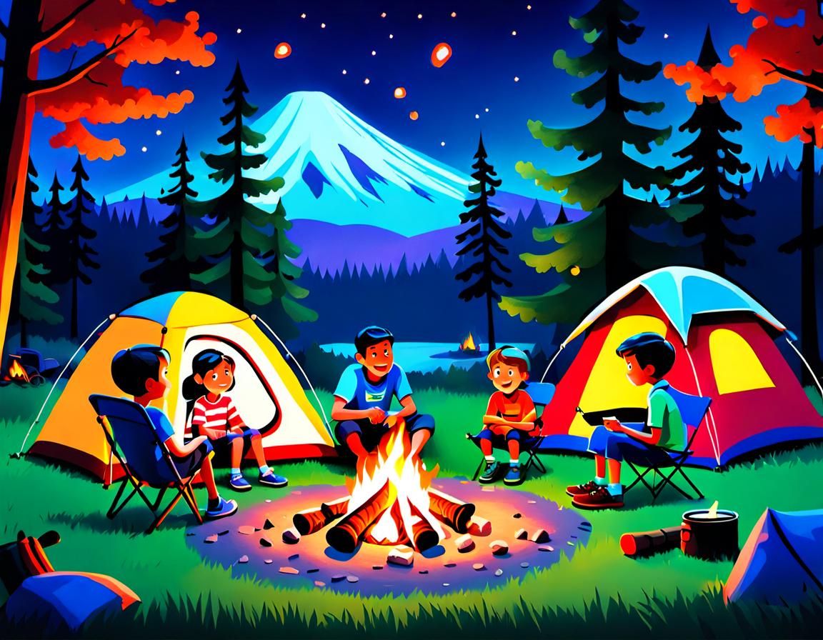 Family Campout - AI Generated Artwork - NightCafe Creator