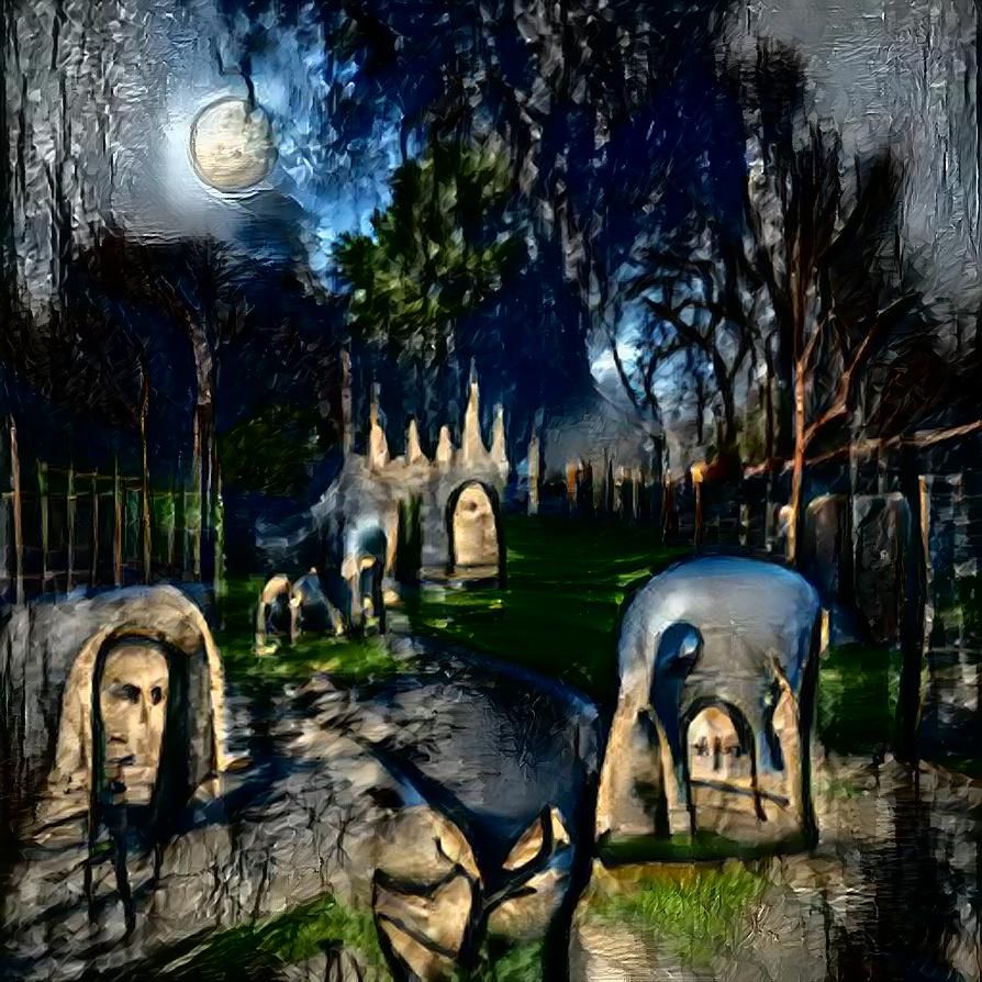 spooky graveyard