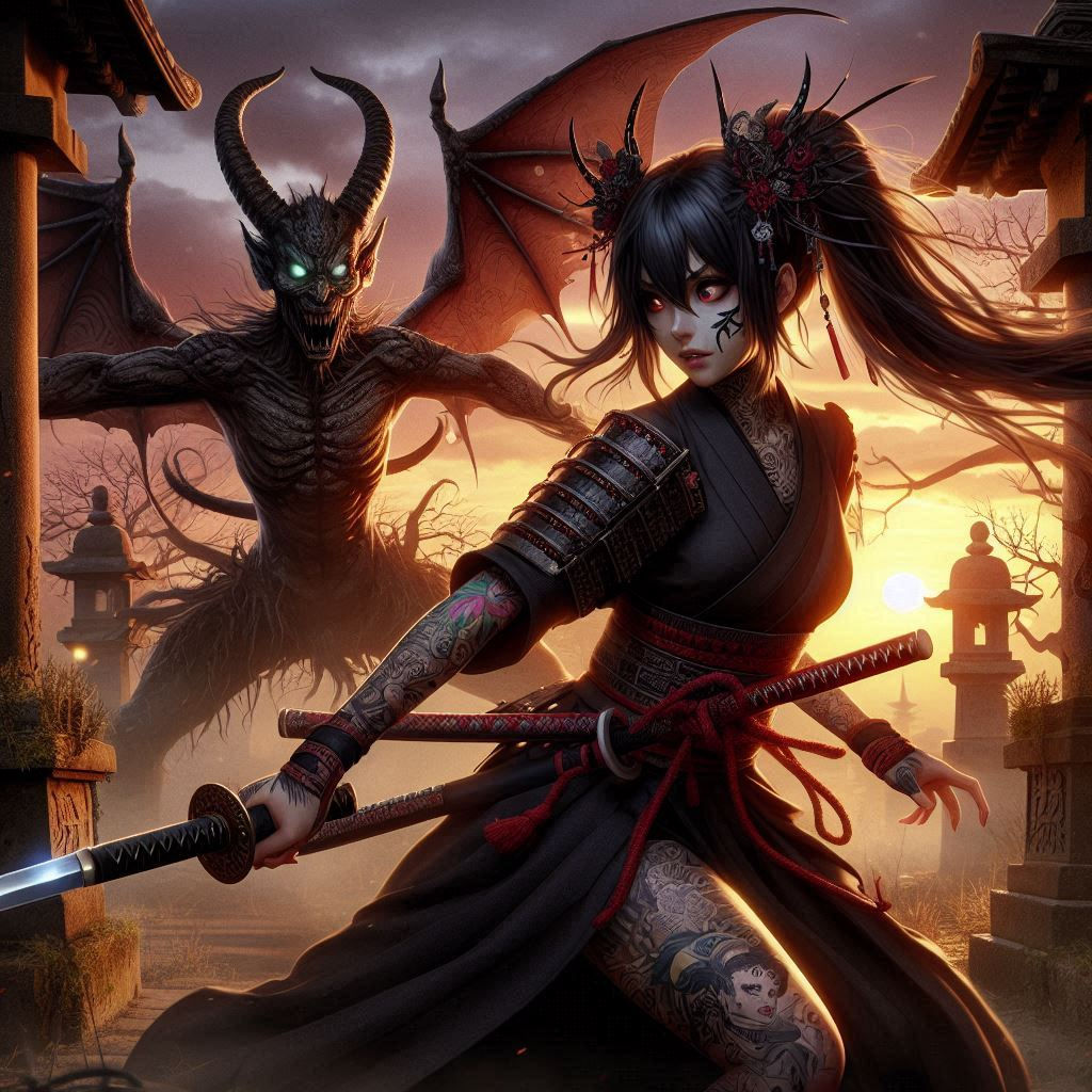 samurai sunset demon