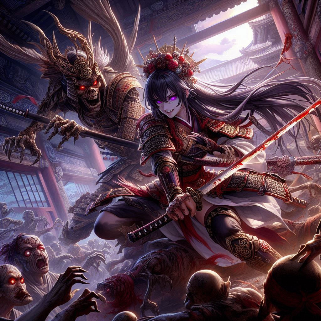 samurai temple fight demons