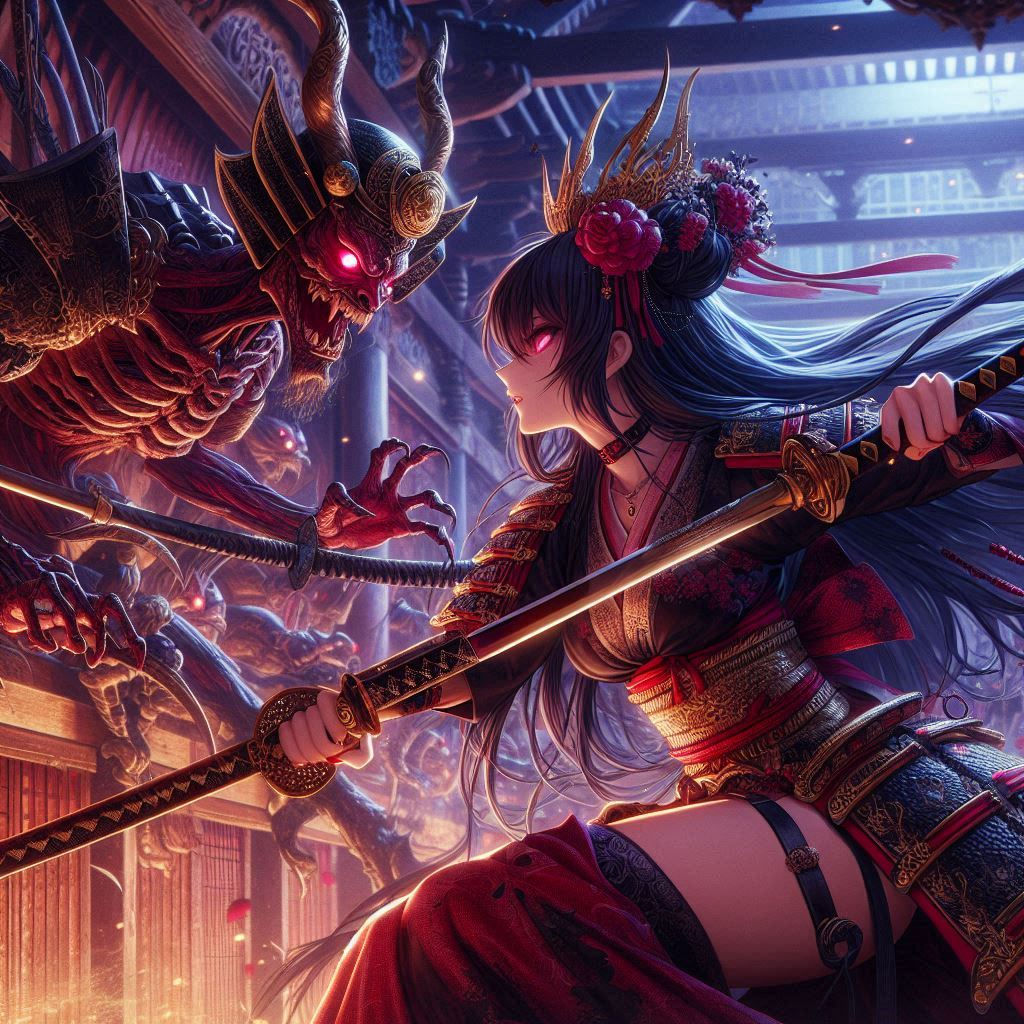 samurai temple demon