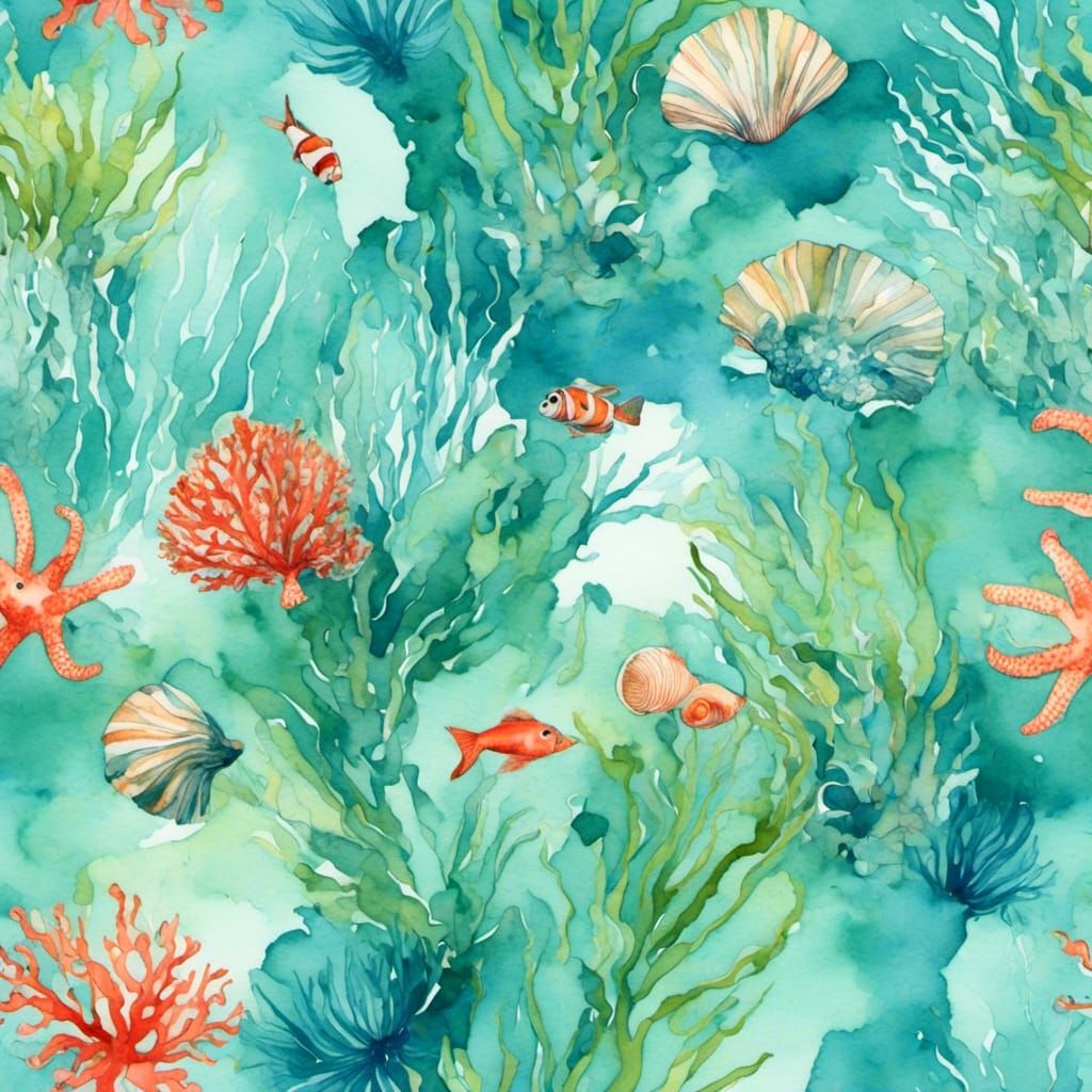 <lora:Impressionist women:1.0> turquoise ocean, shells, smal...