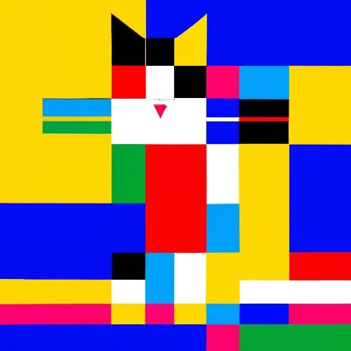 Mondrian cat - AI Generated Artwork - NightCafe Creator