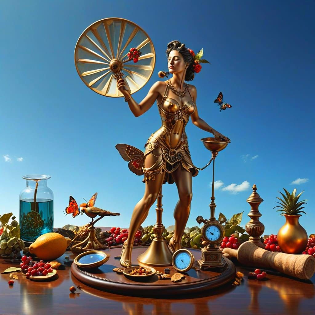 Vintage Surrealism in Hyperrealistic Detail