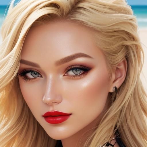 Blonde Bombshell Portrait on Sunny Beach