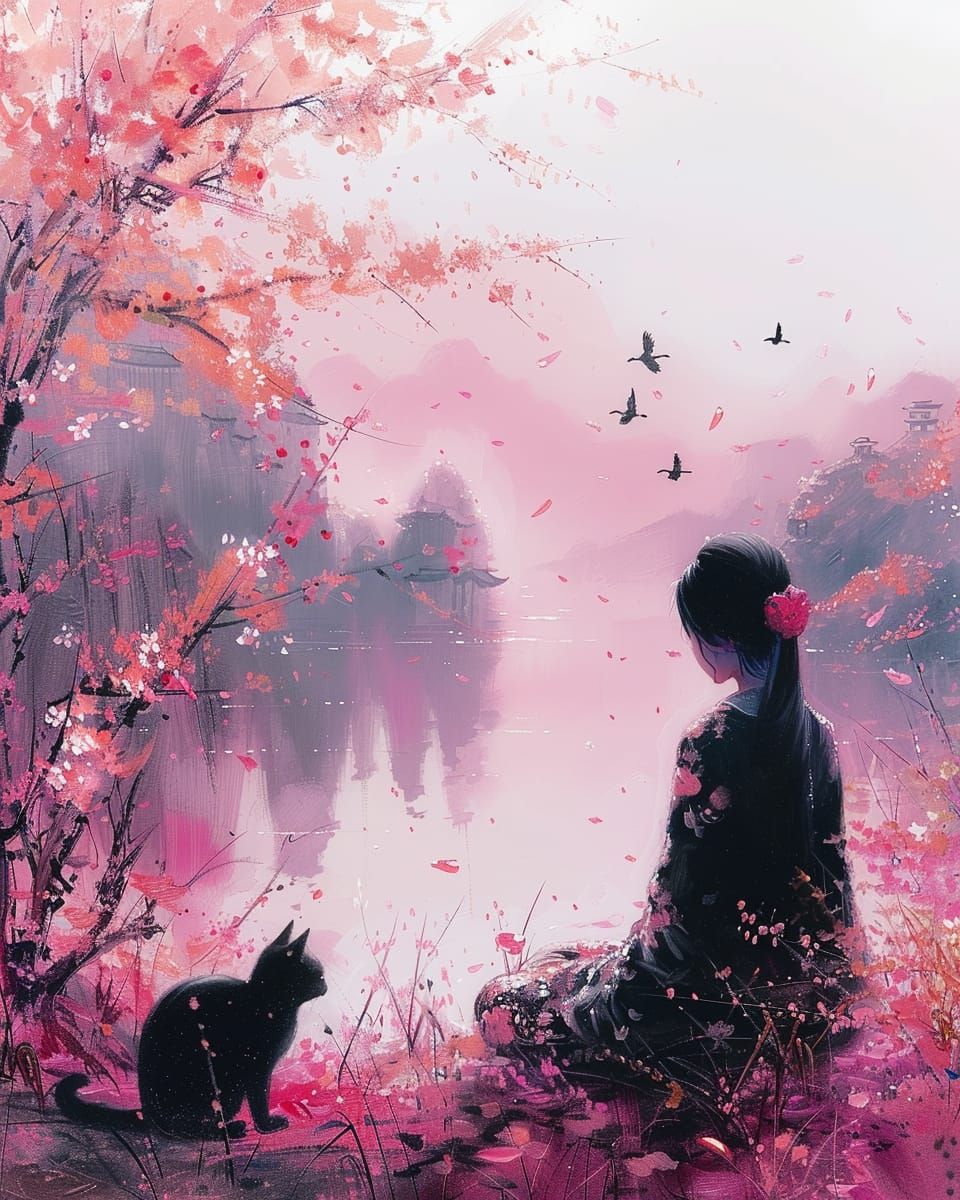 Serenity in Sakura  by @JavilWoo