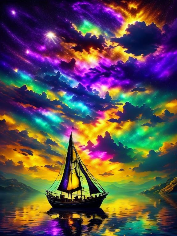 Whispers of a Starry Dream in Vibrant Sunset Hues