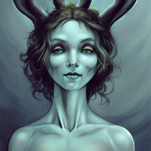 Anthropomorphic Jackalope Woman - Ai Generated Artwork - Nightcafe Creator