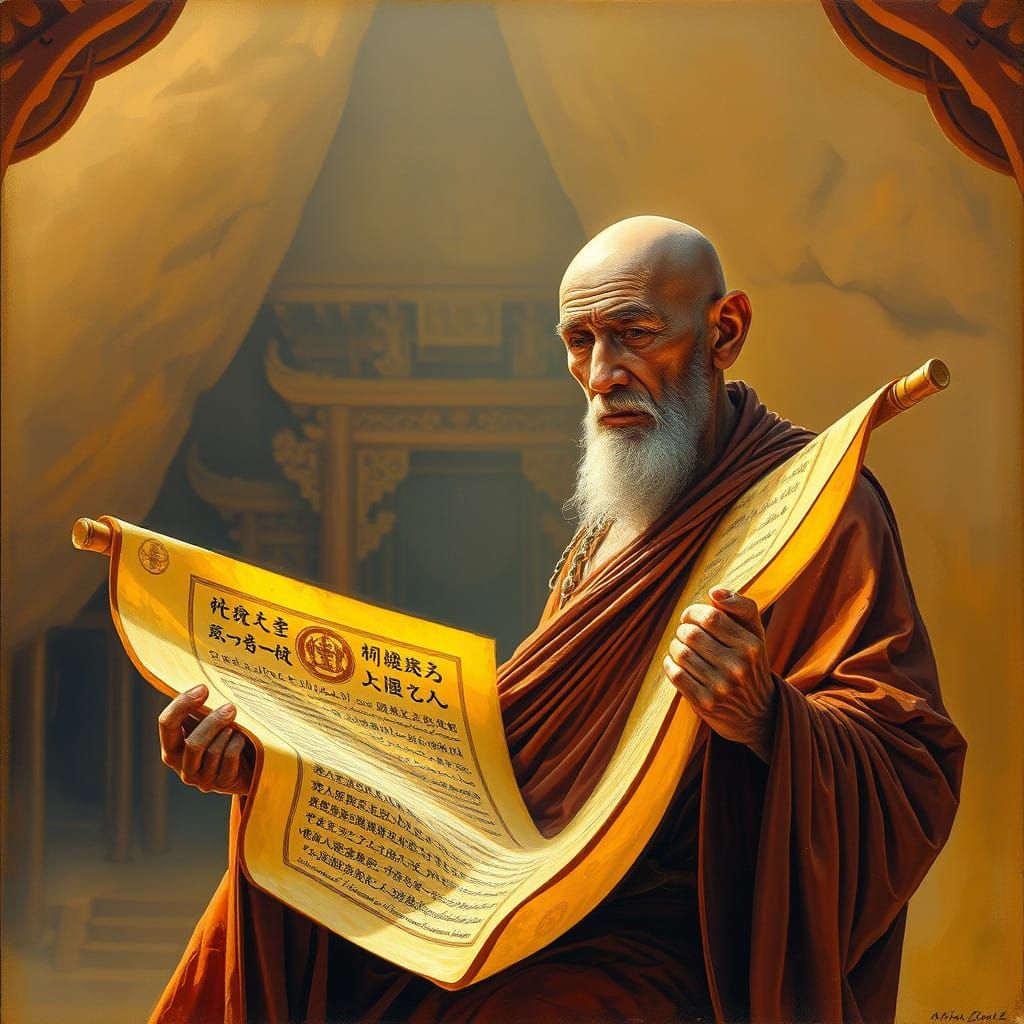 Ancient Buddhist Monk Reveals Diamond Sutra in a Neo-Express...