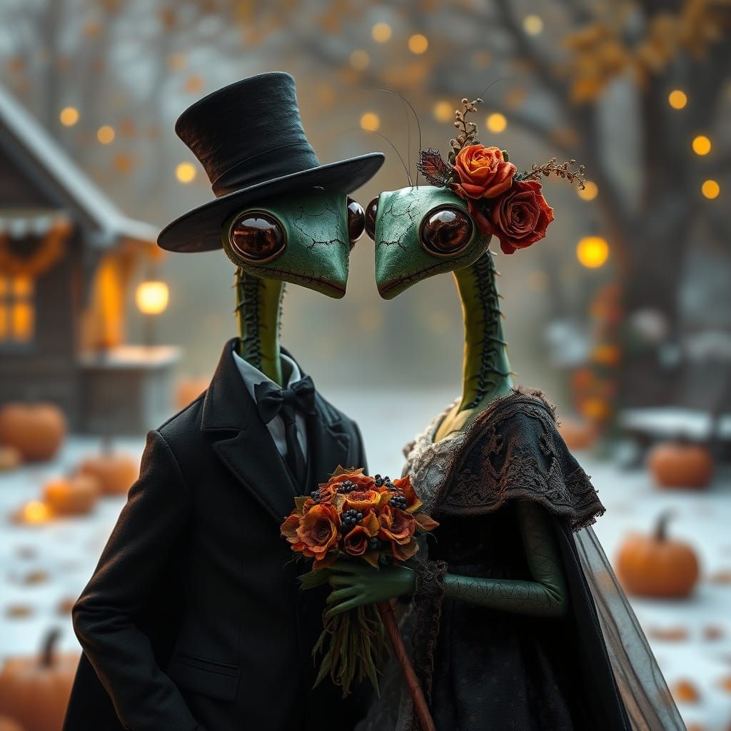 Autumn goth mantis date night  by @Twinkletoast